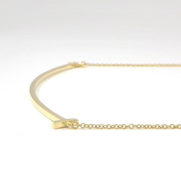 Tiffany & Co. T Smile Large Necklace in K18 Yellow Gold