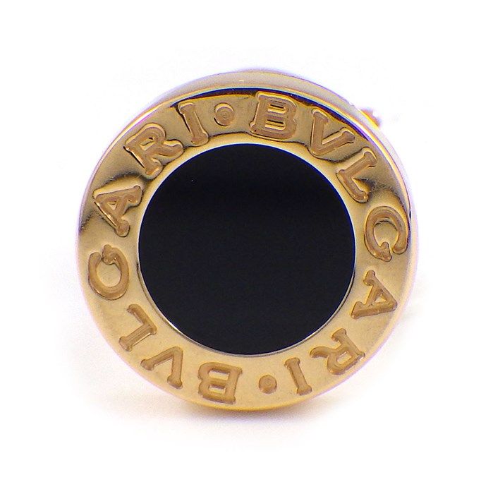 BVLGARI Onyx Circle Earrings in K18 Pink Gold - Exclusive Piece