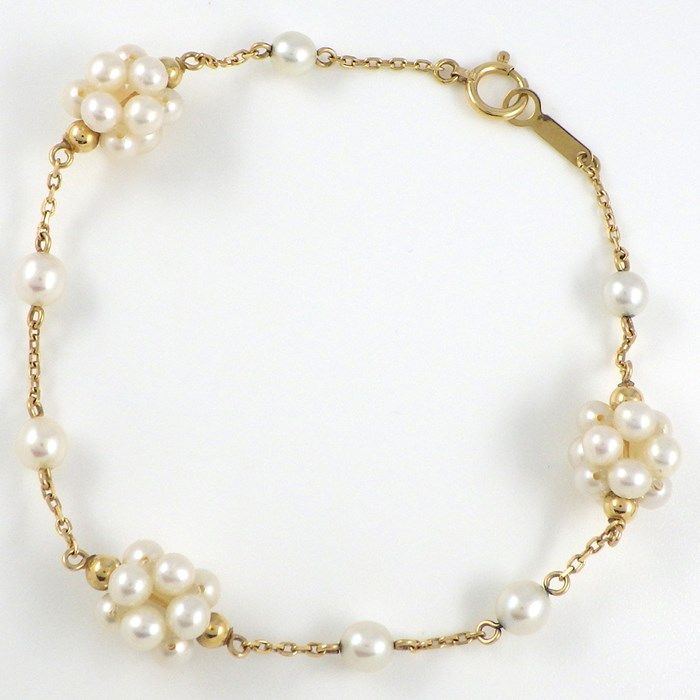 TASAKI Cluster Pearl Bracelet in K18 Yellow Gold - Exquisite Craftsmanship