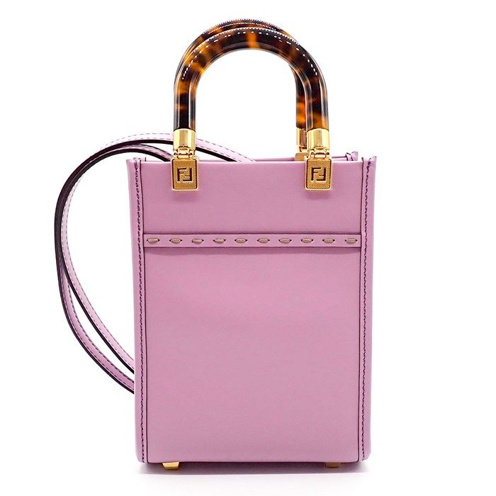 Fendi Sunshine Shopper Small Handbag in Purple Leather - Exquisite Craftsmanship