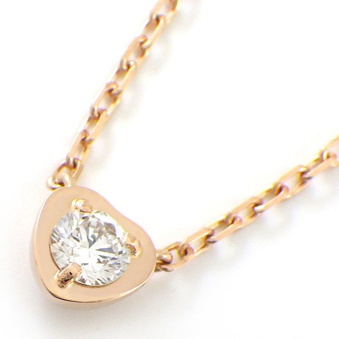 Cartier Amour Heart Diamond Necklace in K18 Pink Gold