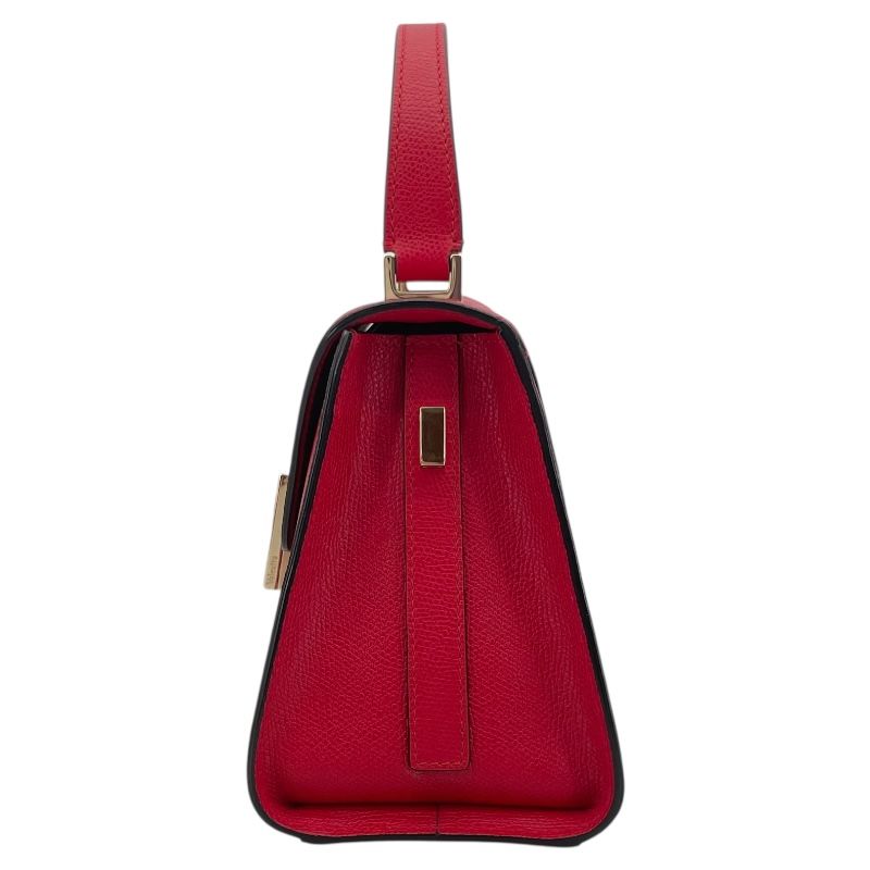 VALEXTRA Isee Mini Red Grained Calfskin Shoulder Bag