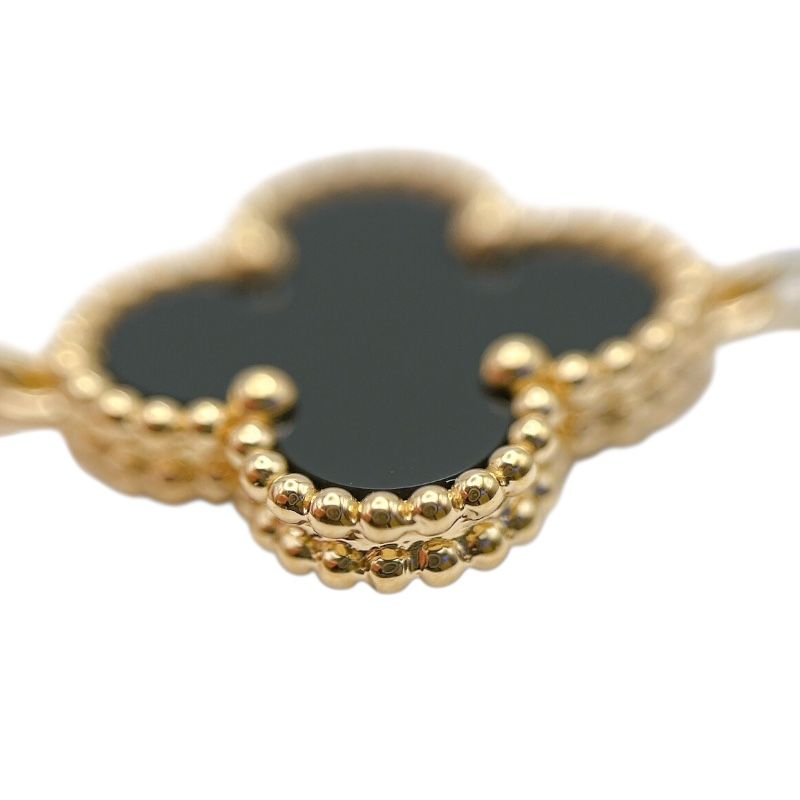 Van Cleef & Arpels Vintage Alhambra Long Necklace in K18 Gold & Onyx