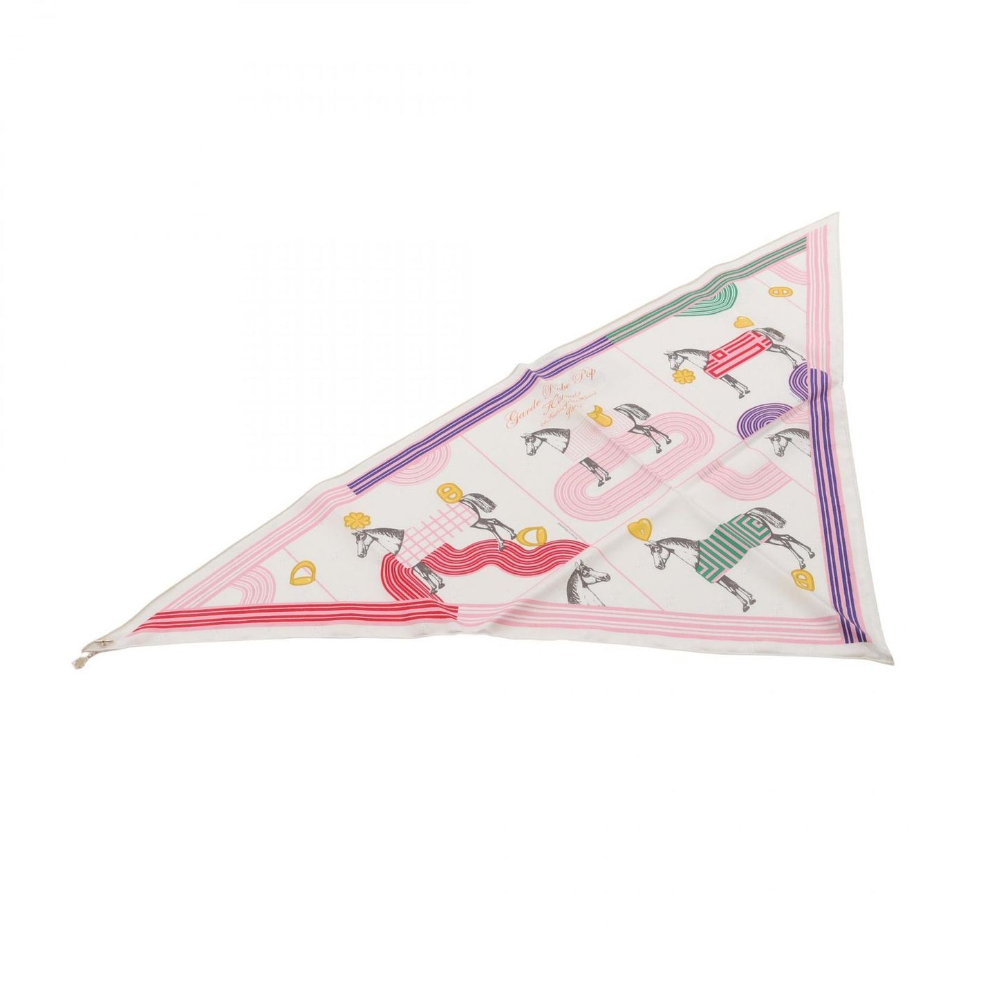 HERMES Triangle 70 GARDE ROBE POP Silk Scarf - Pristine Condition