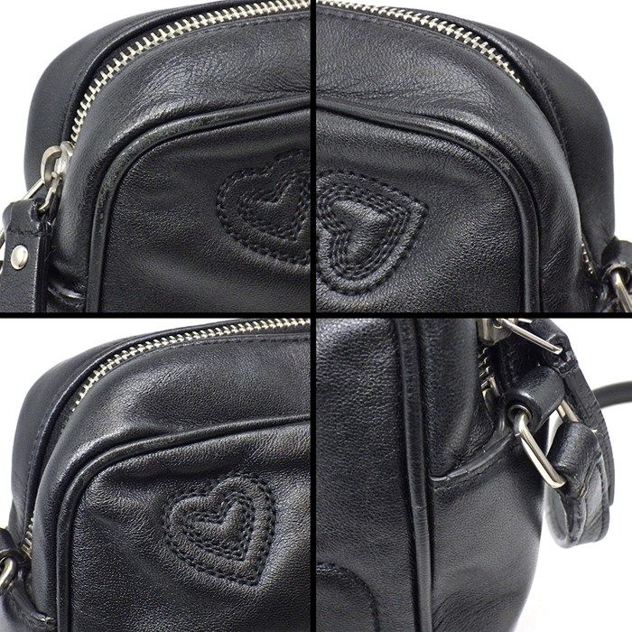 YSL Lou Camera Bag Heart in Black & Red Calfskin Leather