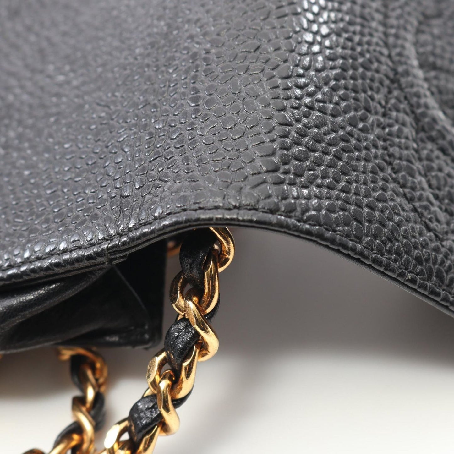 CHANEL Coco Mark Black Calfskin Chain Pouch - Timeless Elegance