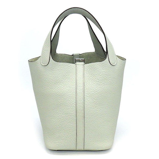 HERMES Picotin Lock PM Handbag - 2023 Green Gray with Silver Hardware