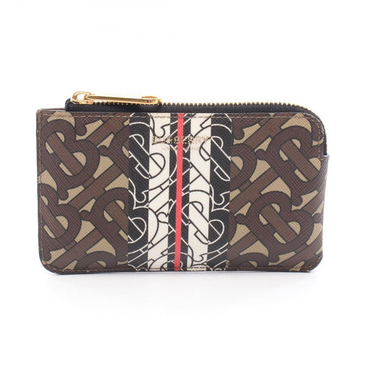 BURBERRY TB Monogram Coin Case - Exquisite Brown PVC Canvas