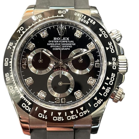 ROLEX Daytona 116519LNG - Exquisite White Gold & Rubber Chronograph
