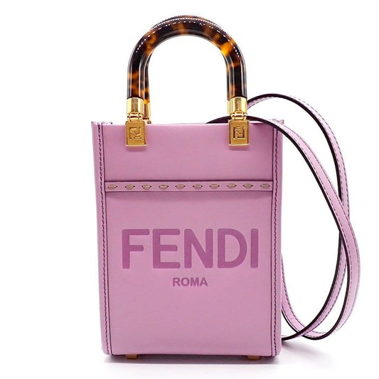 Fendi Sunshine Shopper Small Handbag in Purple Leather - Exquisite Craftsmanship
