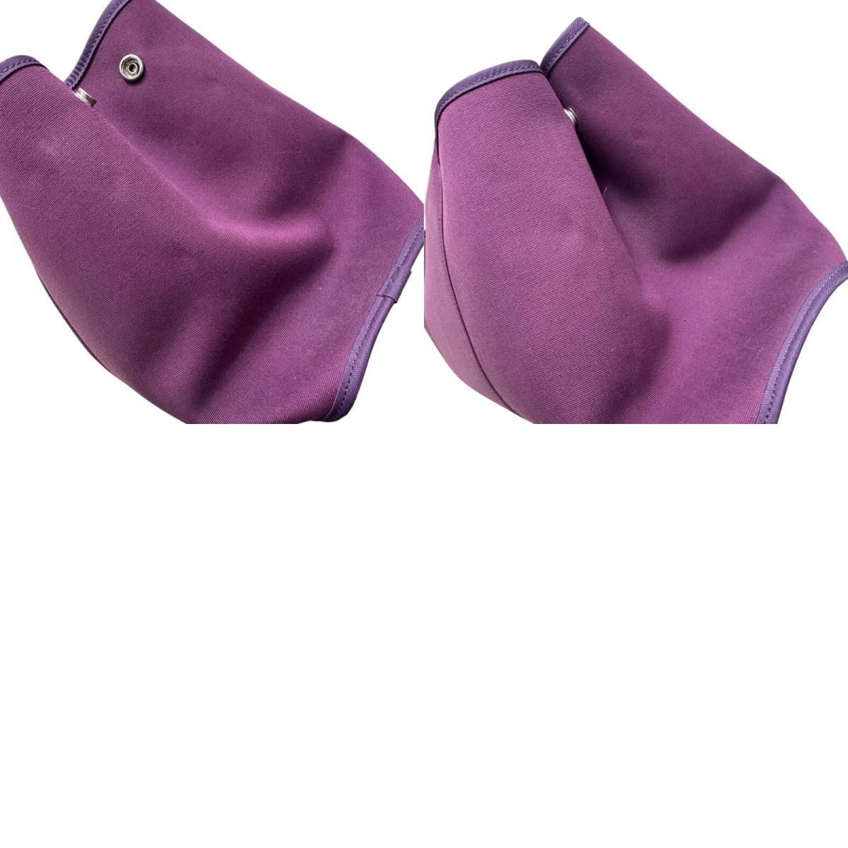 HERMES Cabag Elan PM Purple Canvas Handbag - Timeless Elegance