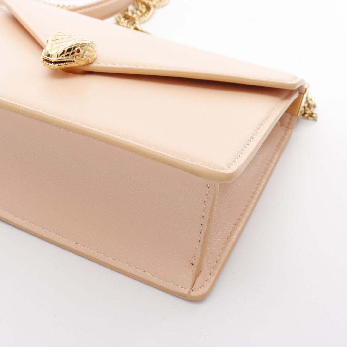BVLGARI Serpenti Forever Chain Shoulder Bag in Baby Pink Leather