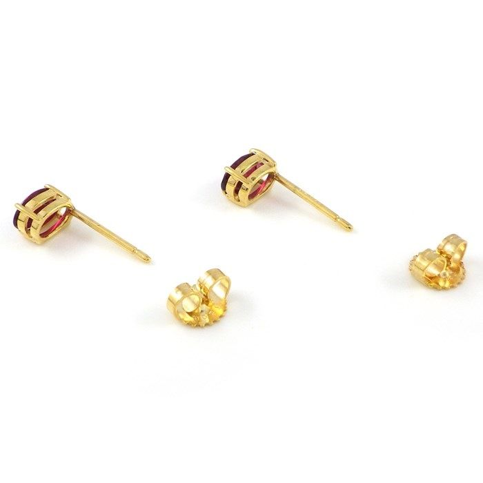 Tiffany & Co. Oval Cut Ruby Earrings in 18K Yellow Gold