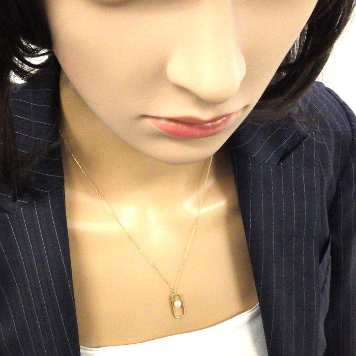 Exquisite K18YG Pearl Link Necklace - 5.0mm Cultured Pearls