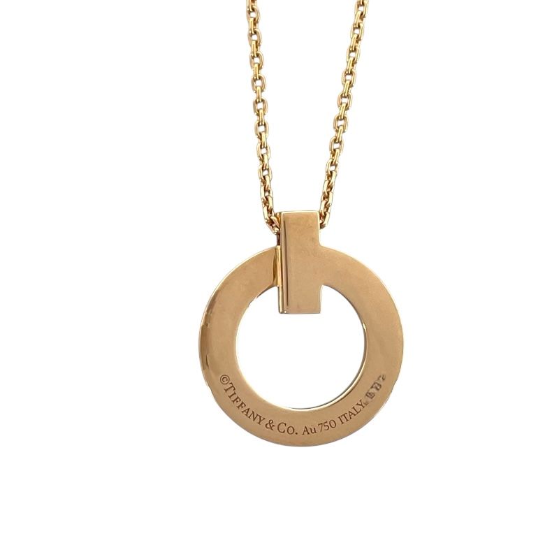 Tiffany & Co. T One Mini Circle Necklace in 750PG with Diamonds