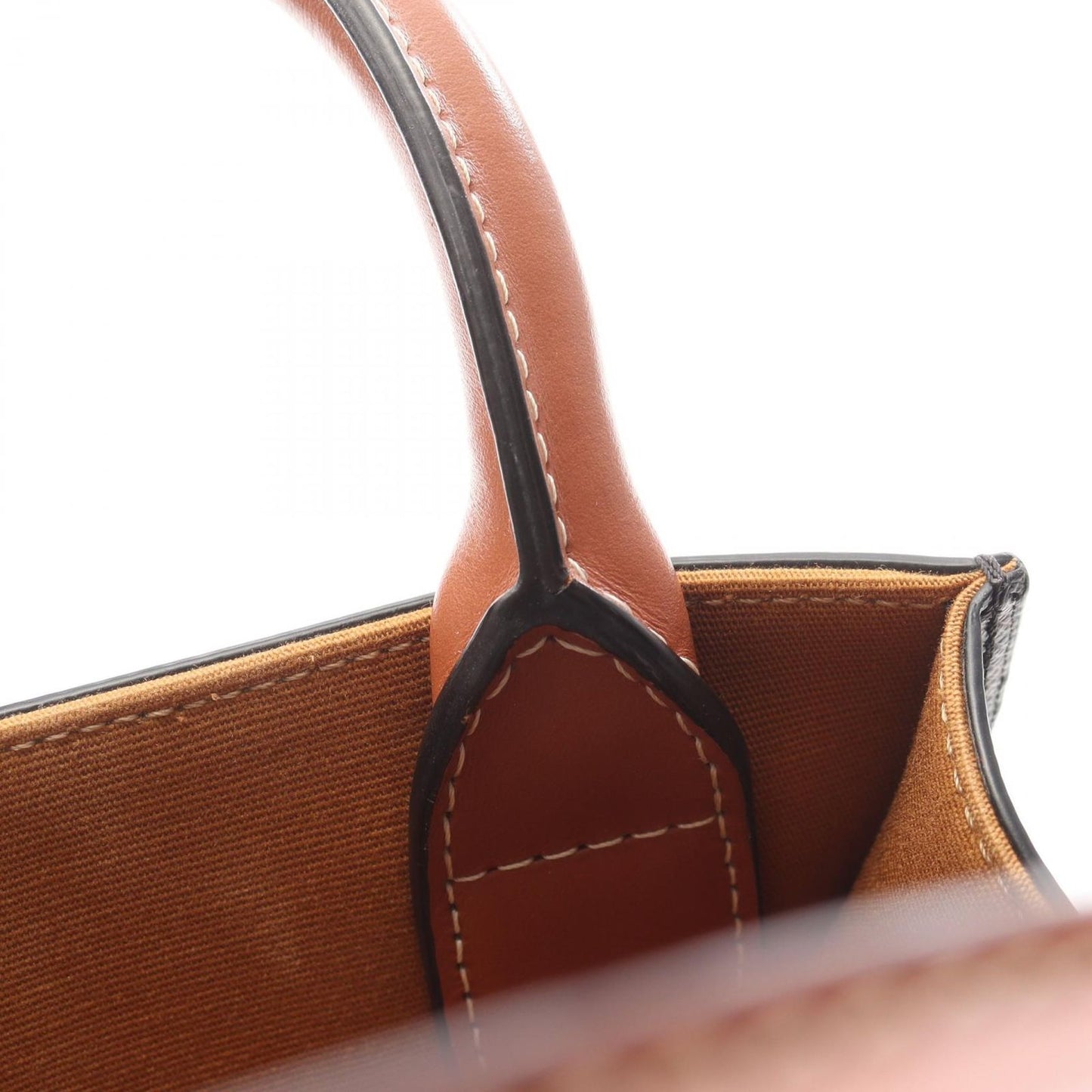 CELINE Mini Vertical Cabas Trionf Handbag - Dark Brown PVC Canvas