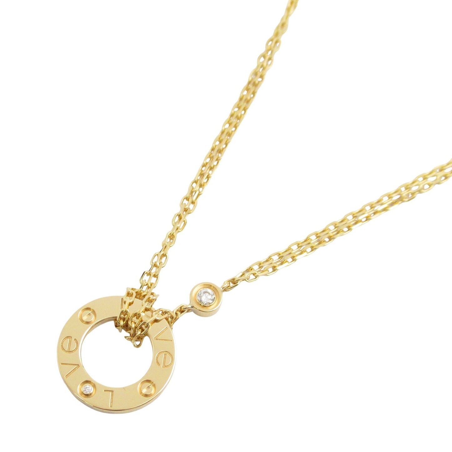 CARTIER Love Circle Necklace in 18K Yellow Gold with Diamonds