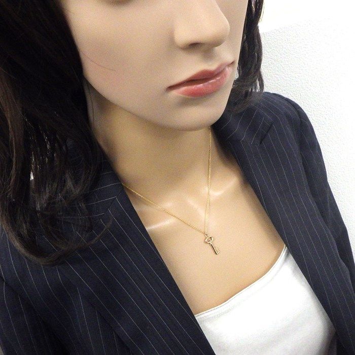 Tiffany & Co. Mini Oval Key Necklace in K18 Pink Gold