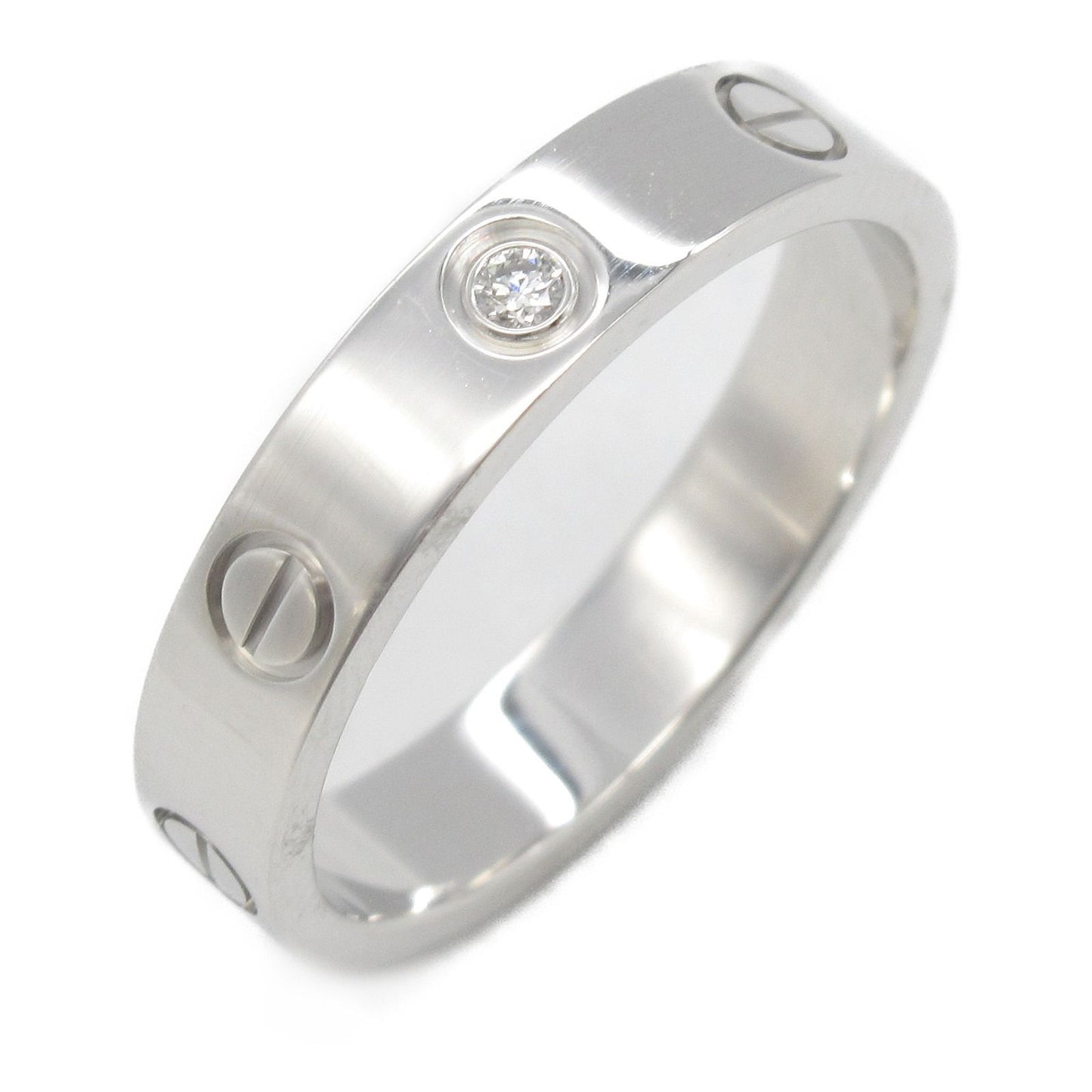 CARTIER Mini Love Ring 1PD in 18K White Gold with Diamonds