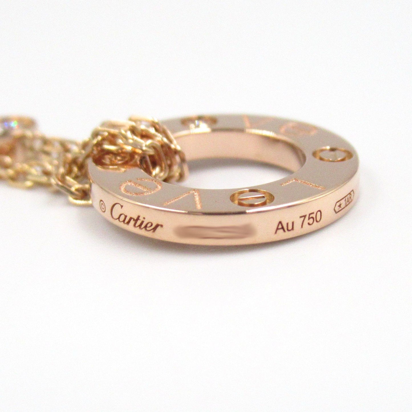Cartier Love Circle Necklace in 18K Pink Gold with Diamonds