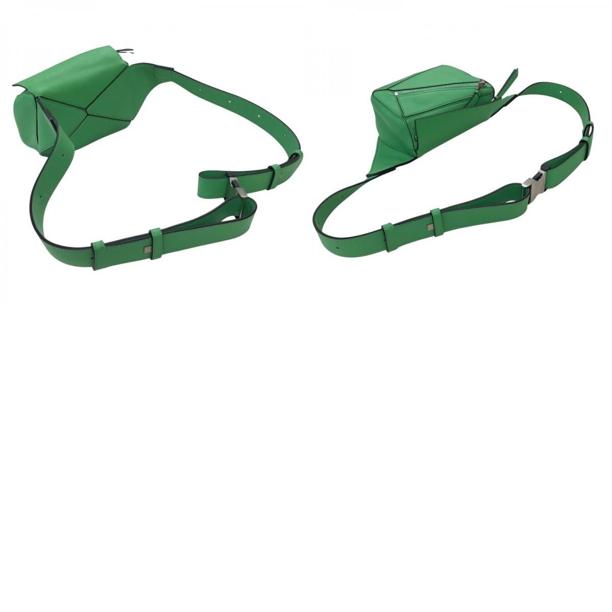 LOEWE Puzzle Mini Album Bag in Green Calf Leather - Unisex