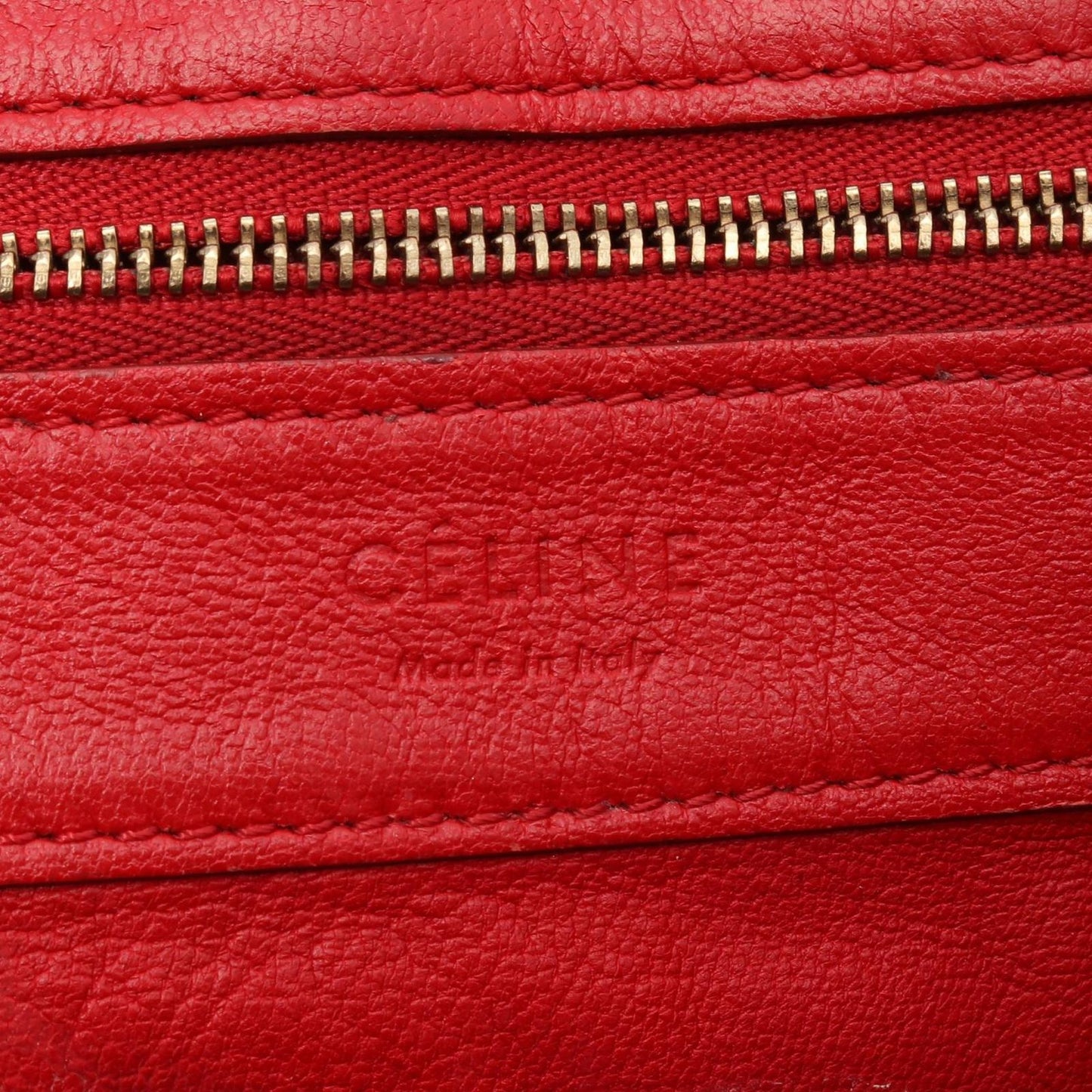 CELINE Horizontal Cabas Tote Bag in Red Leather - Timeless Elegance