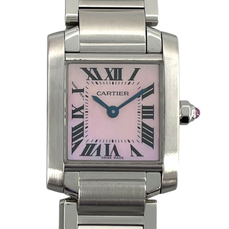 Cartier Tank Française SM Pink Shell Dial Quartz Ladies Watch