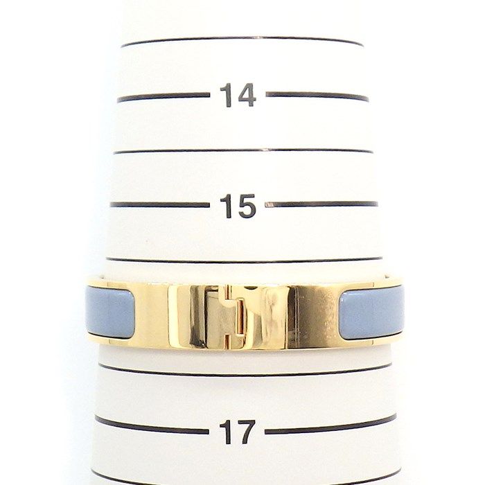 HERMES Click H PM Bracelet in Blue Grey Enamel - Exquisite Craftsmanship