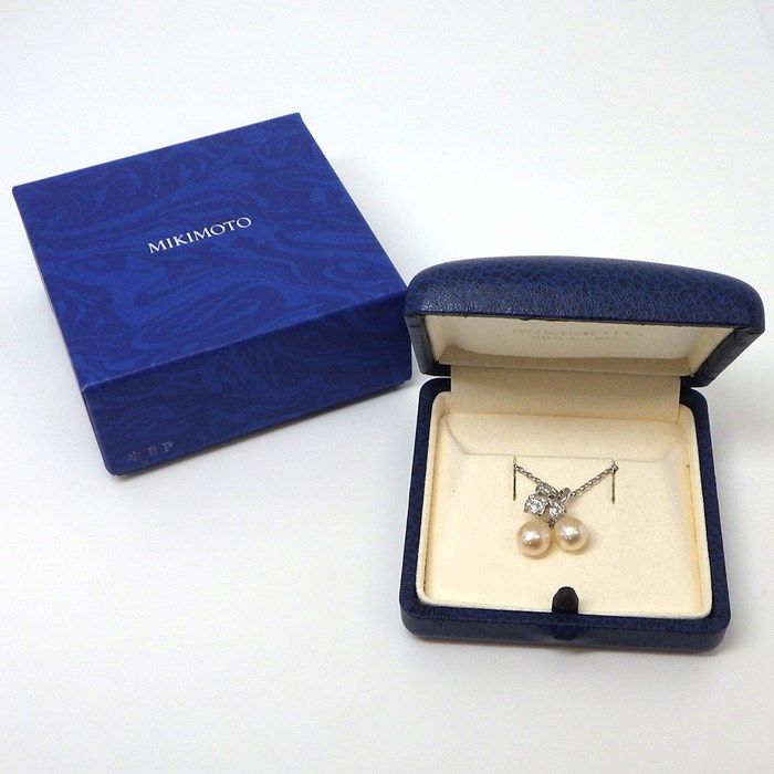 MIKIMOTO Cherry Blossom Pearl Necklace in K18 White Gold