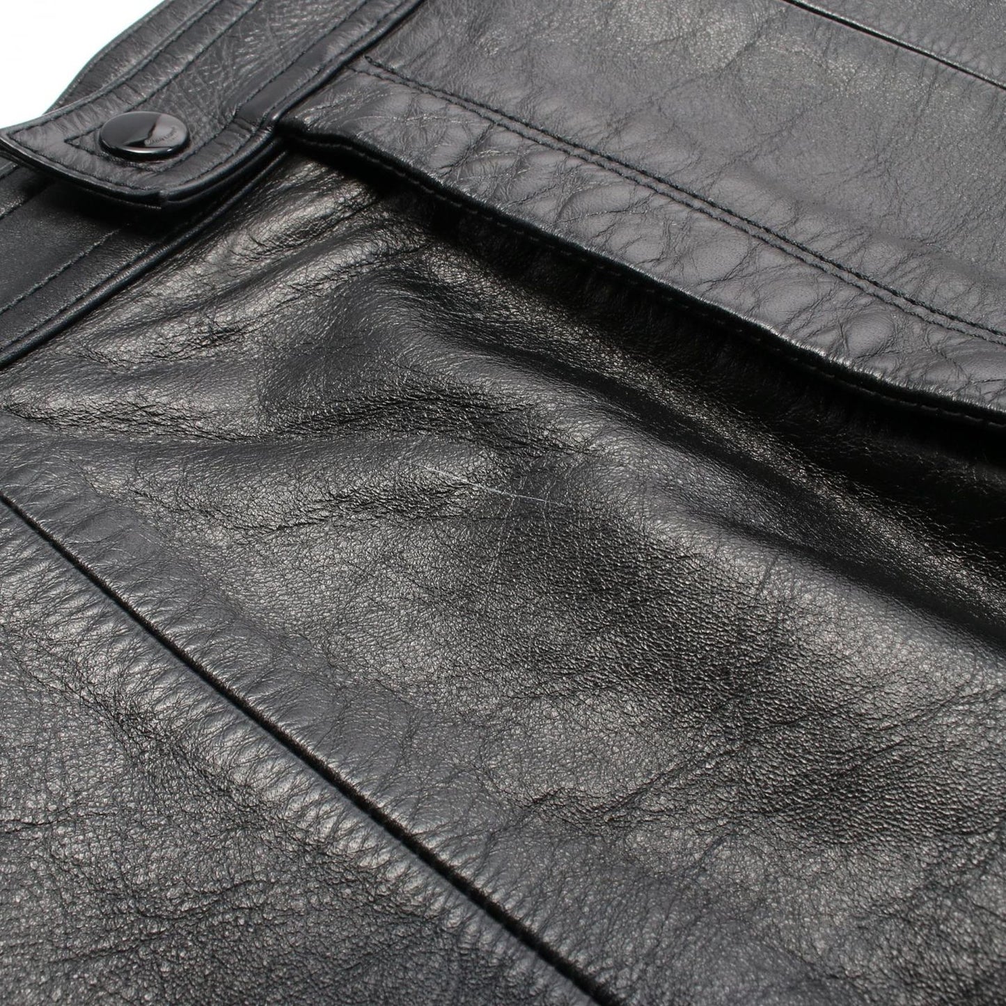 Saint Laurent Paris Black Lamb Leather Skirt - Timeless Elegance