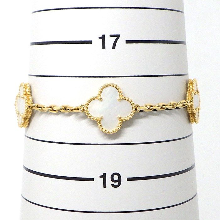 Van Cleef & Arpels Vintage Alhambra 5 Motif Bracelet in K18YG & White Shell