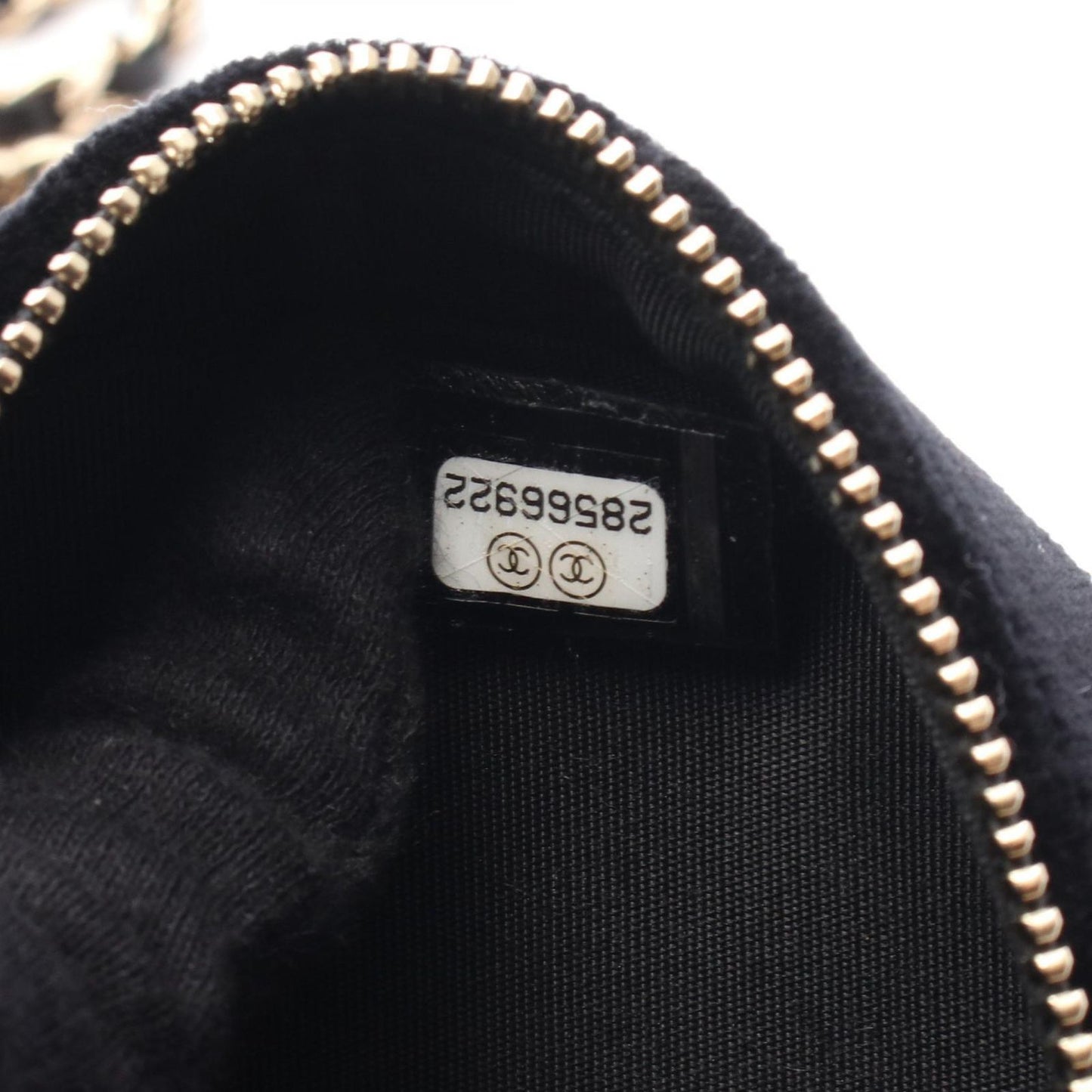 CHANEL Matelassé Round Mini Shoulder Bag - Black Fabric