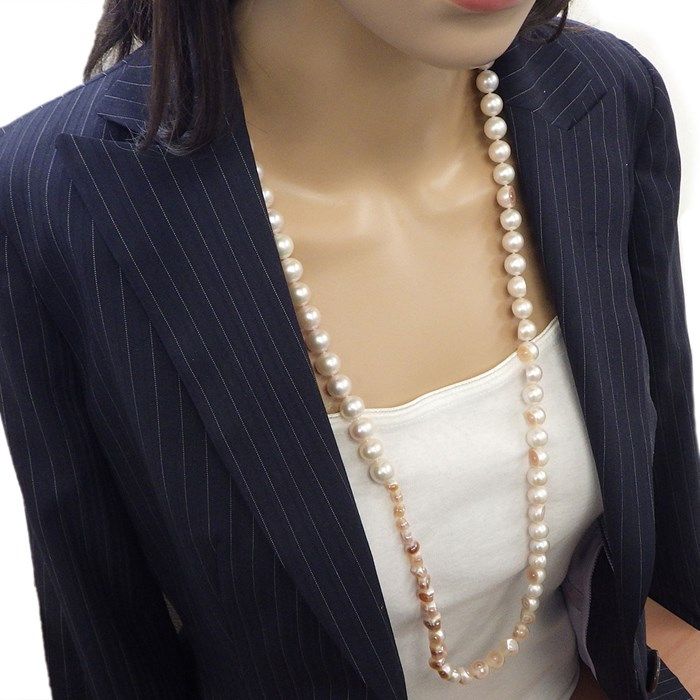 TASAKI Lavender Freshwater Pearl Long Necklace in 18K Yellow Gold