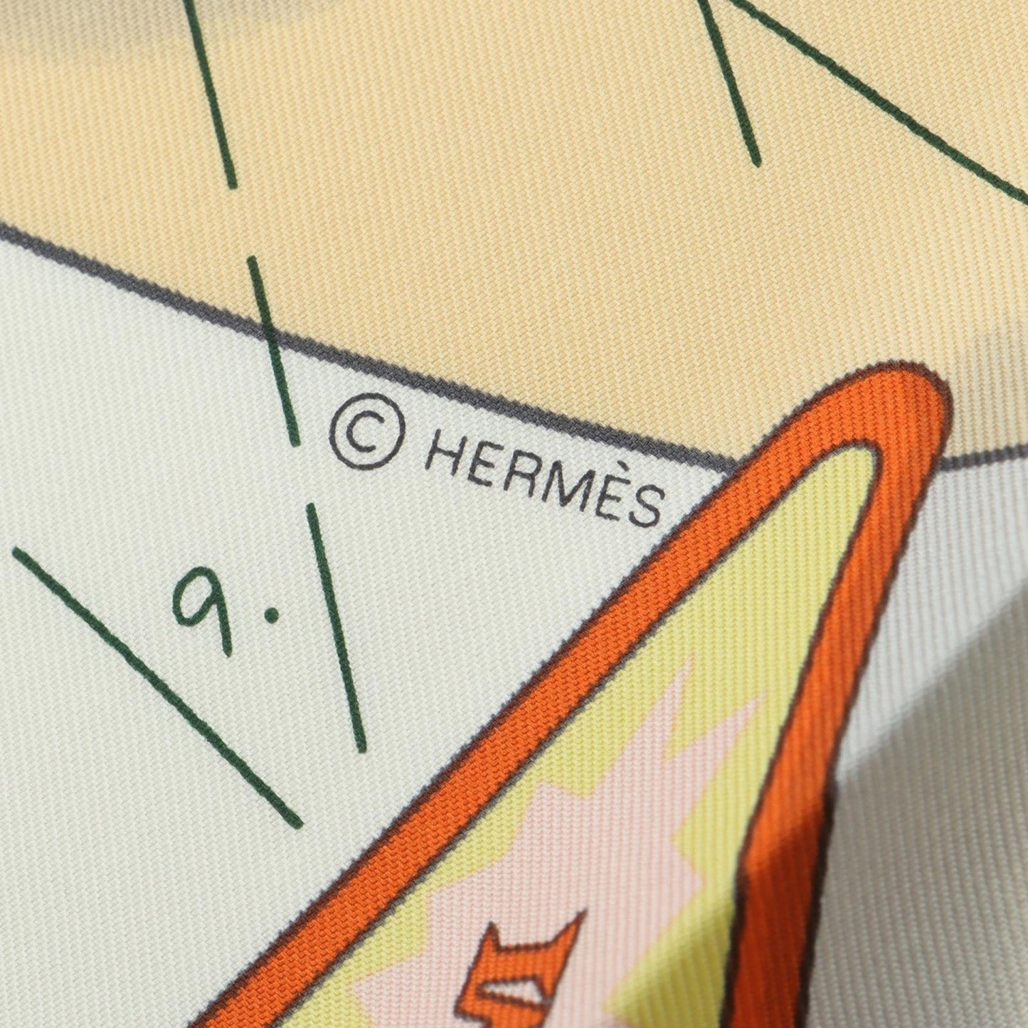 HERMES Silk Scarf 'Tea for Two' - Exquisite Green & Multicolor