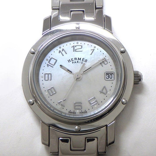 HERMES Clipper CL4.210 Quartz Watch with White Shell Dial