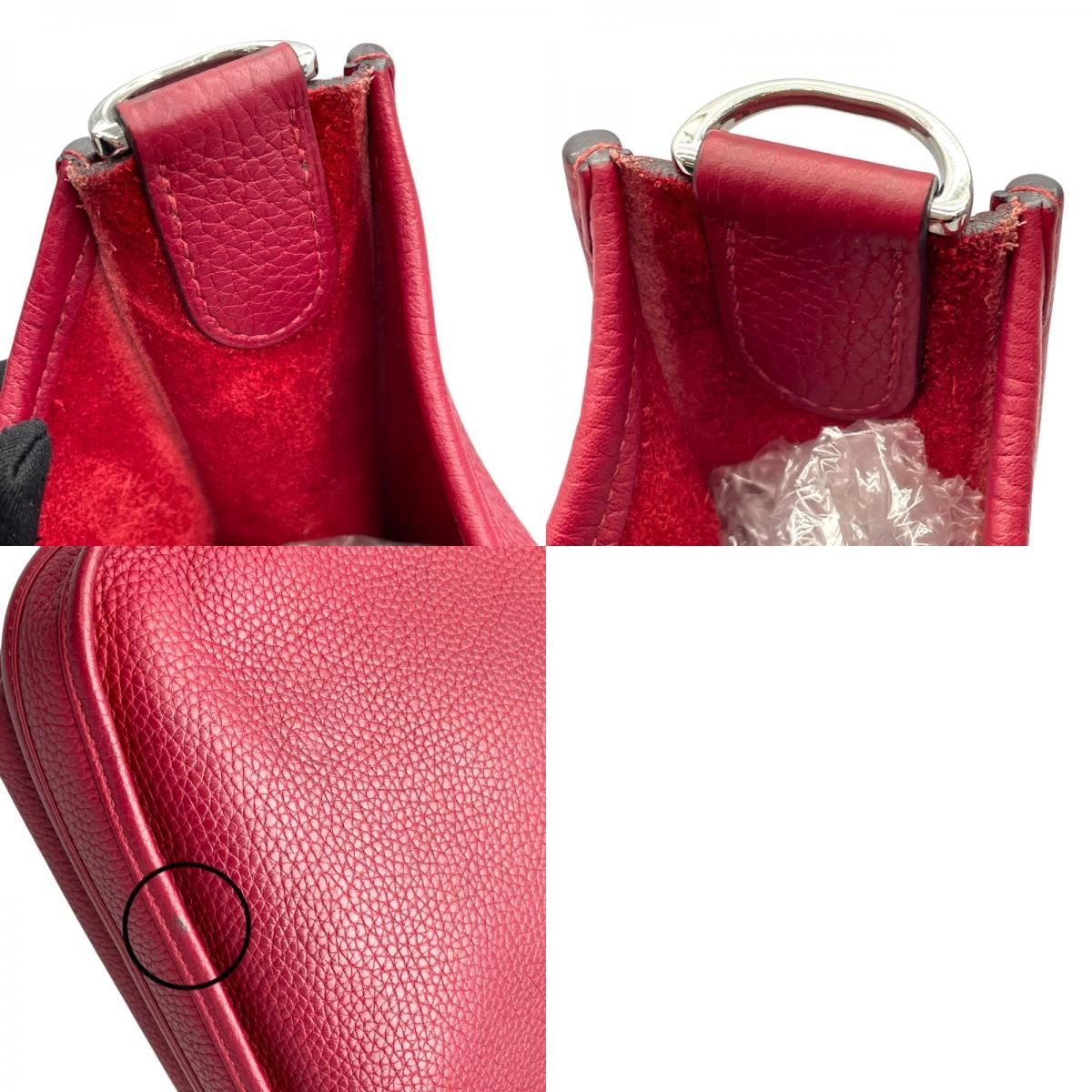 HERMES Evelyne 3GM X刻 in Rouge Grenat with Silver Hardware