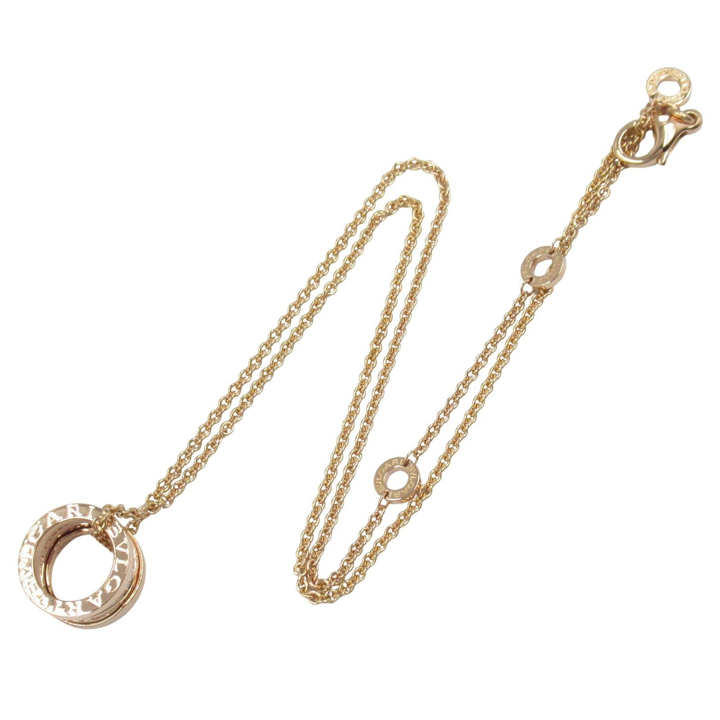 BVLGARI B-zero1 Pavé Diamond Necklace in 18K Pink Gold