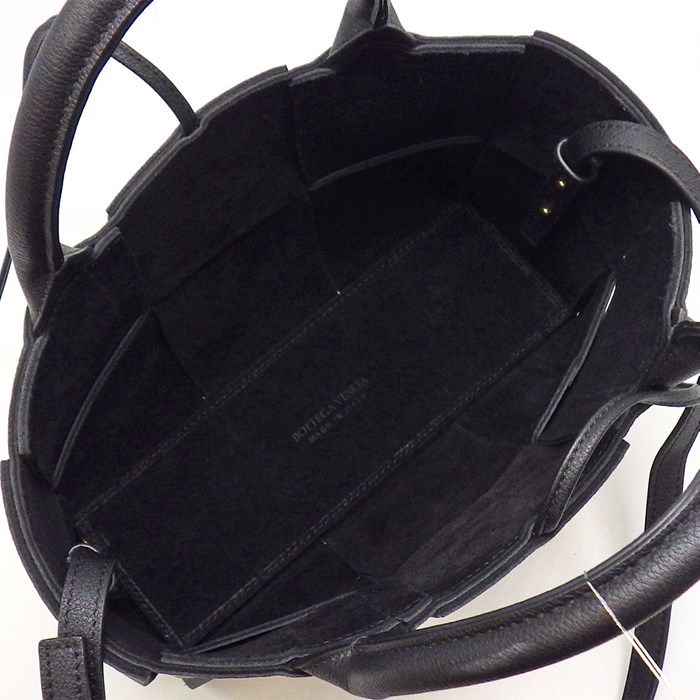 Bottega Veneta Mini Arco Tote in Black Lambskin with Gold Hardware