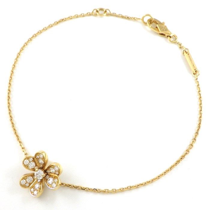 Van Cleef & Arpels Frivole Mini Bracelet with Diamonds in 18K Yellow Gold