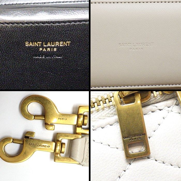 YSL Gabby Vanity Shoulder Bag in Vintage White Lambskin