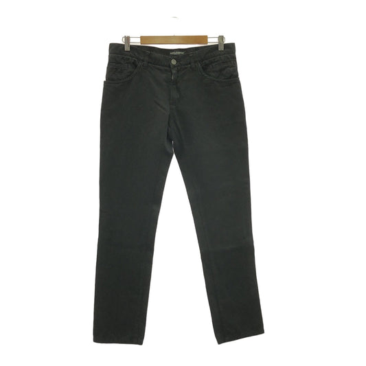 DOLCE & GABBANA Black Cotton Denim Pants - Size 48