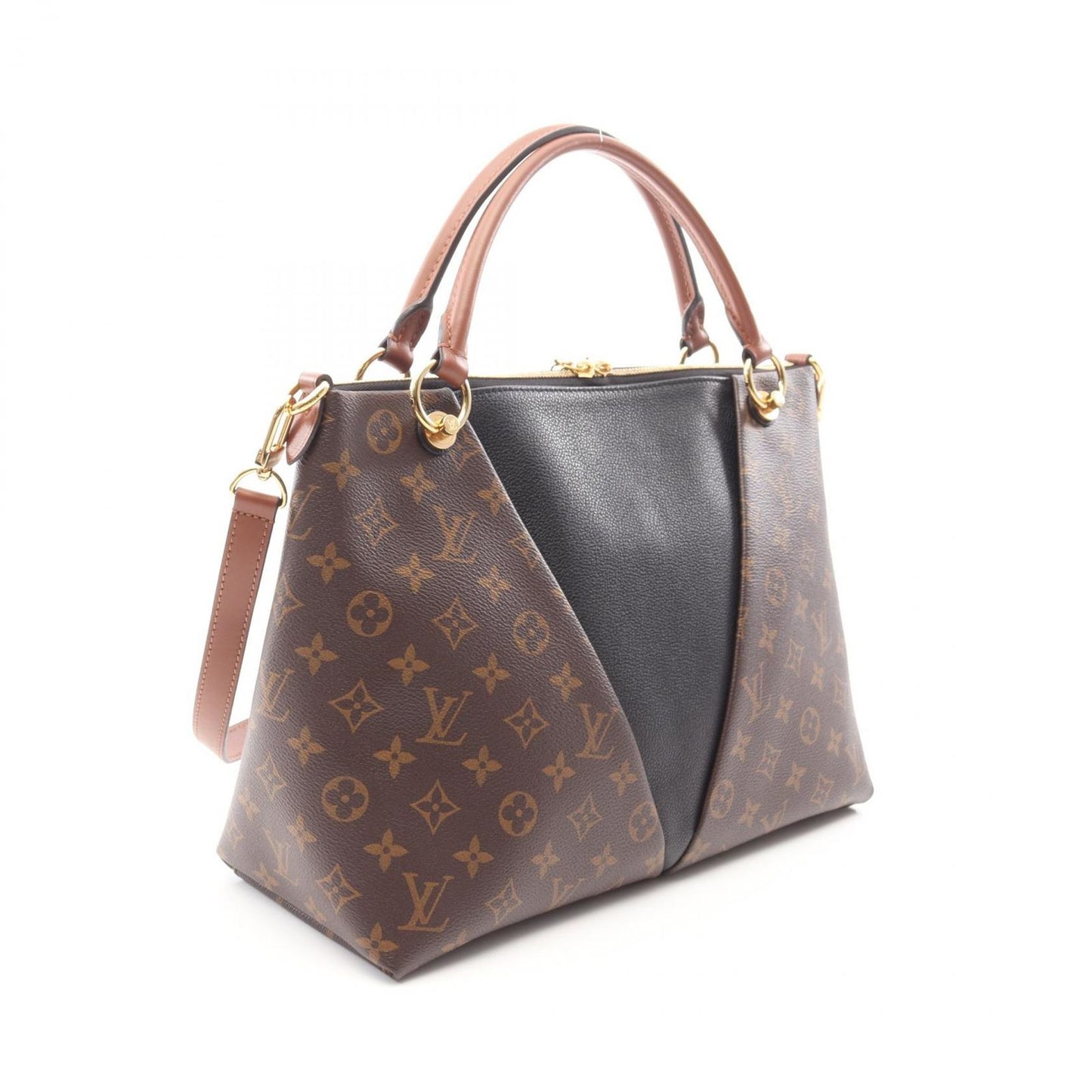 Louis Vuitton V Tote MM Handbag - Noir PVC Coated Canvas