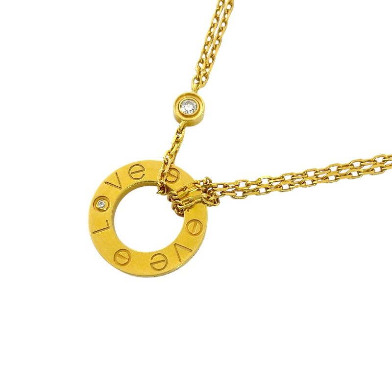 Cartier Love Circle Necklace in 18K Yellow Gold with Diamonds