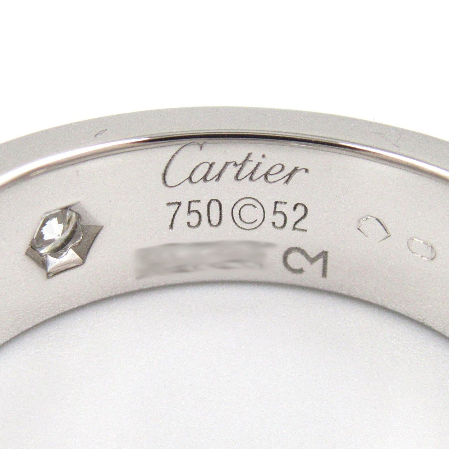 CARTIER Love Ring 3PD K18WG Diamond - Exquisite Luxury