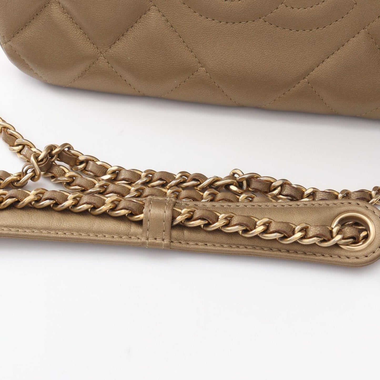 CHANEL Matelassé Camera Bag in Gold Lambskin - Exquisite Luxury