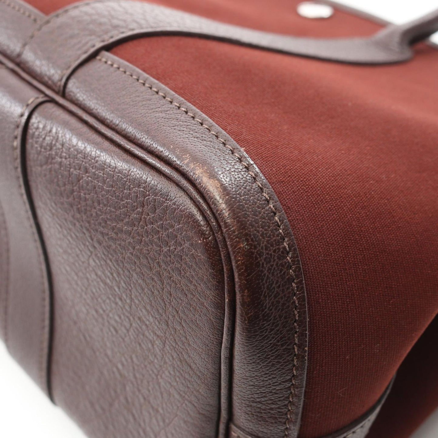 HERMES Garden Party TPM Tote Bag in Rouge Ash/Blue Indigo