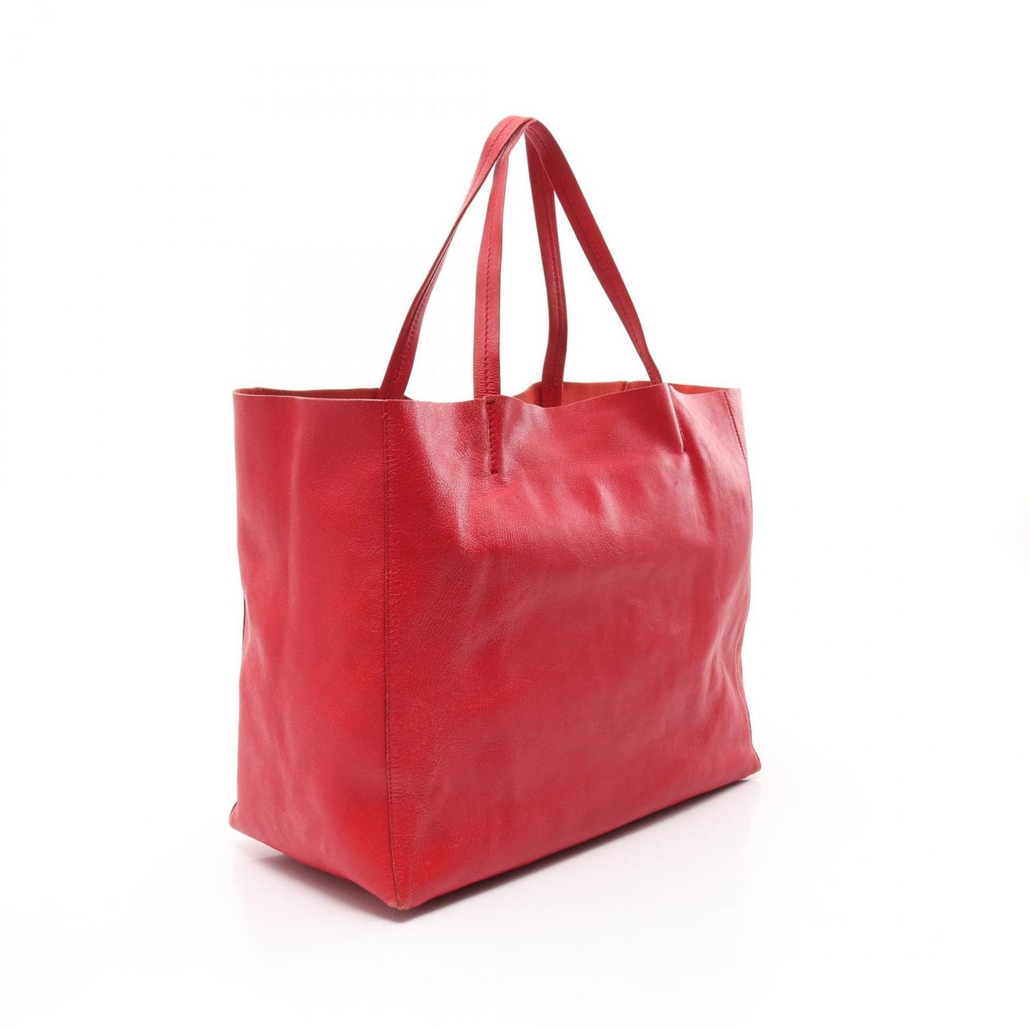 CELINE Horizontal Cabas Tote Bag in Red Leather - Timeless Elegance