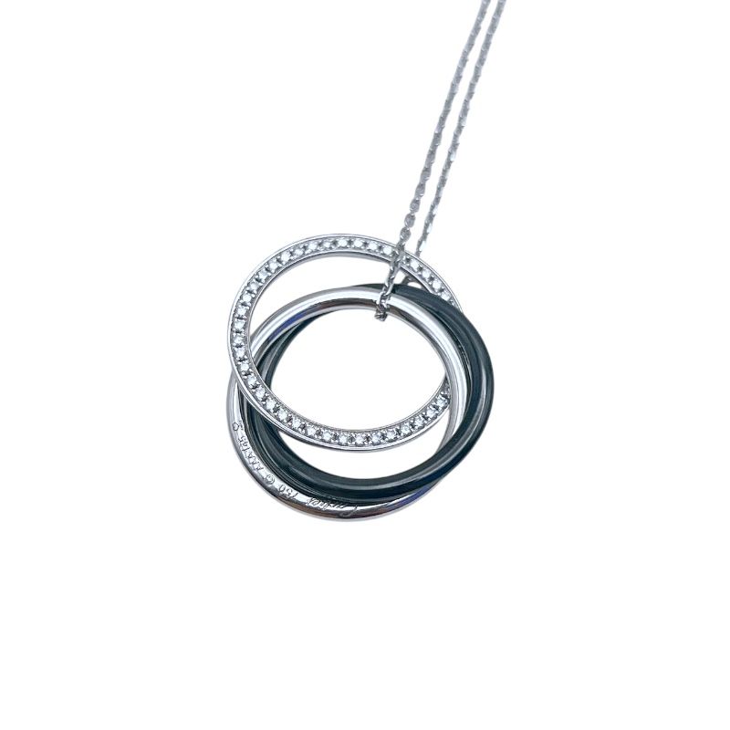 Cartier Trinity Necklace K18WG, Ceramic & Diamond - Exquisite Elegance