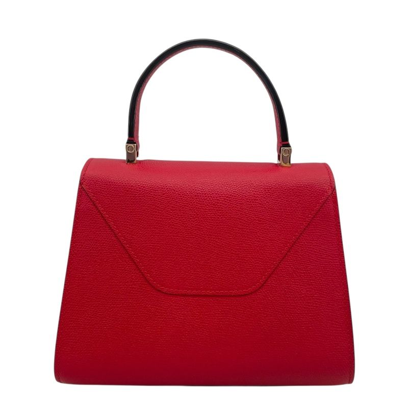 VALEXTRA Isee Mini Red Grained Calfskin Shoulder Bag