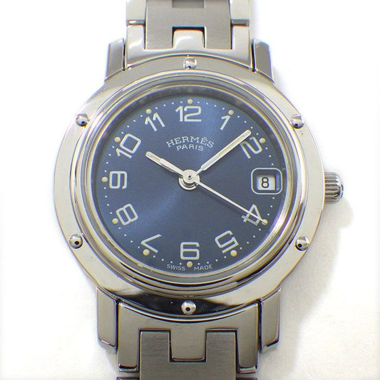 HERMES Clipper CL4.210 Date Quartz Watch with Blue Sunray Dial